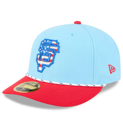 San Francisco Giants New Era 2025 Fourth of July Low Profile 59FIFTY Fitted Hat - Light Blue/Red Hats