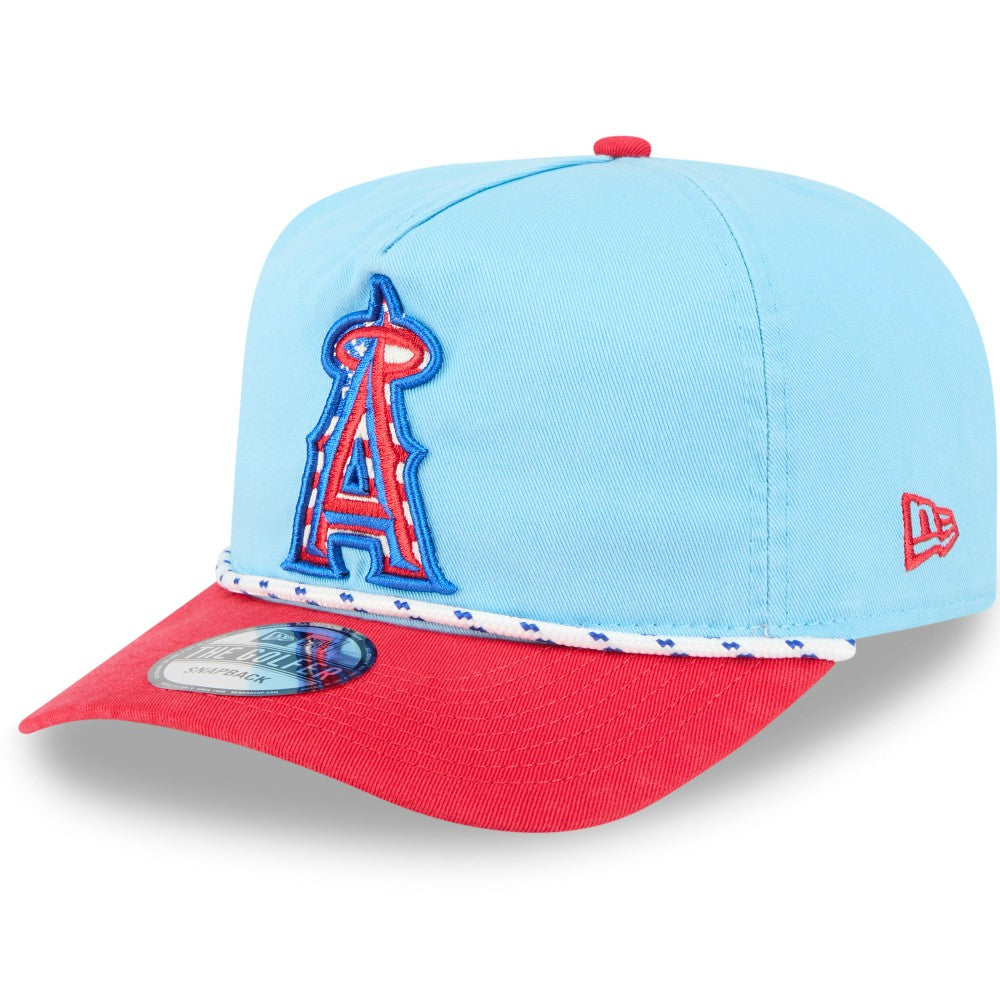 Los Angeles Angels New Era 2025 Fourth of July Golfer Snapback Hat - Light Blue/Red Hats