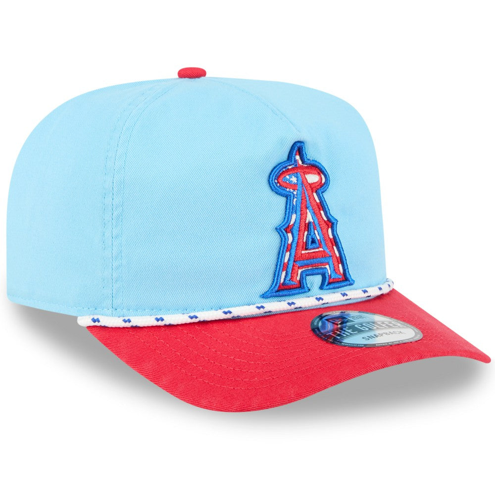 Los Angeles Angels New Era 2025 Fourth of July Golfer Snapback Hat - Light Blue/Red Hats