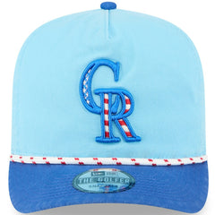 Colorado Rockies New Era 2025 Fourth of July Golfer Snapback Hat - Light Blue/Blue Hats
