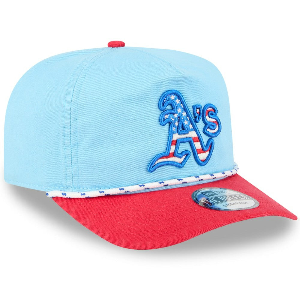 Athletics New Era 2025 Fourth of July Golfer Snapback Hat - Light Blue/Red Hats