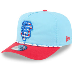 San Francisco Giants New Era 2025 Fourth of July Golfer Snapback Hat - Light Blue/Red Hats