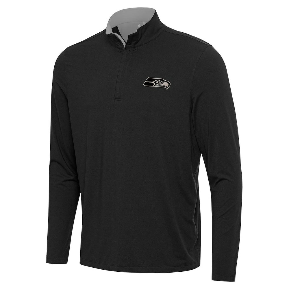 Seattle Seahawks Antigua Content Quarter-Zip Pullover Top Black