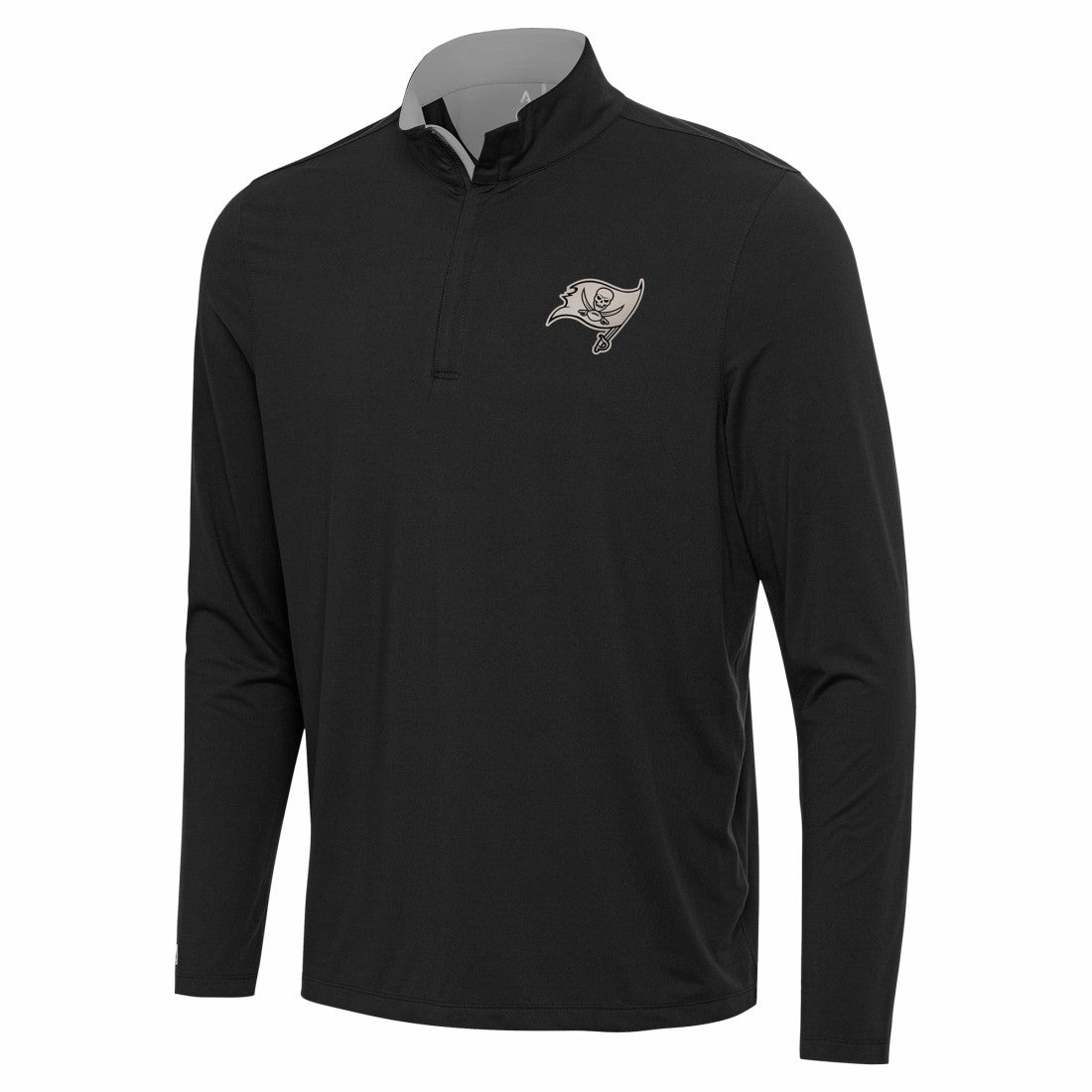 Tampa Bay Buccaneers Antigua Content Quarter-Zip Pullover Top Black