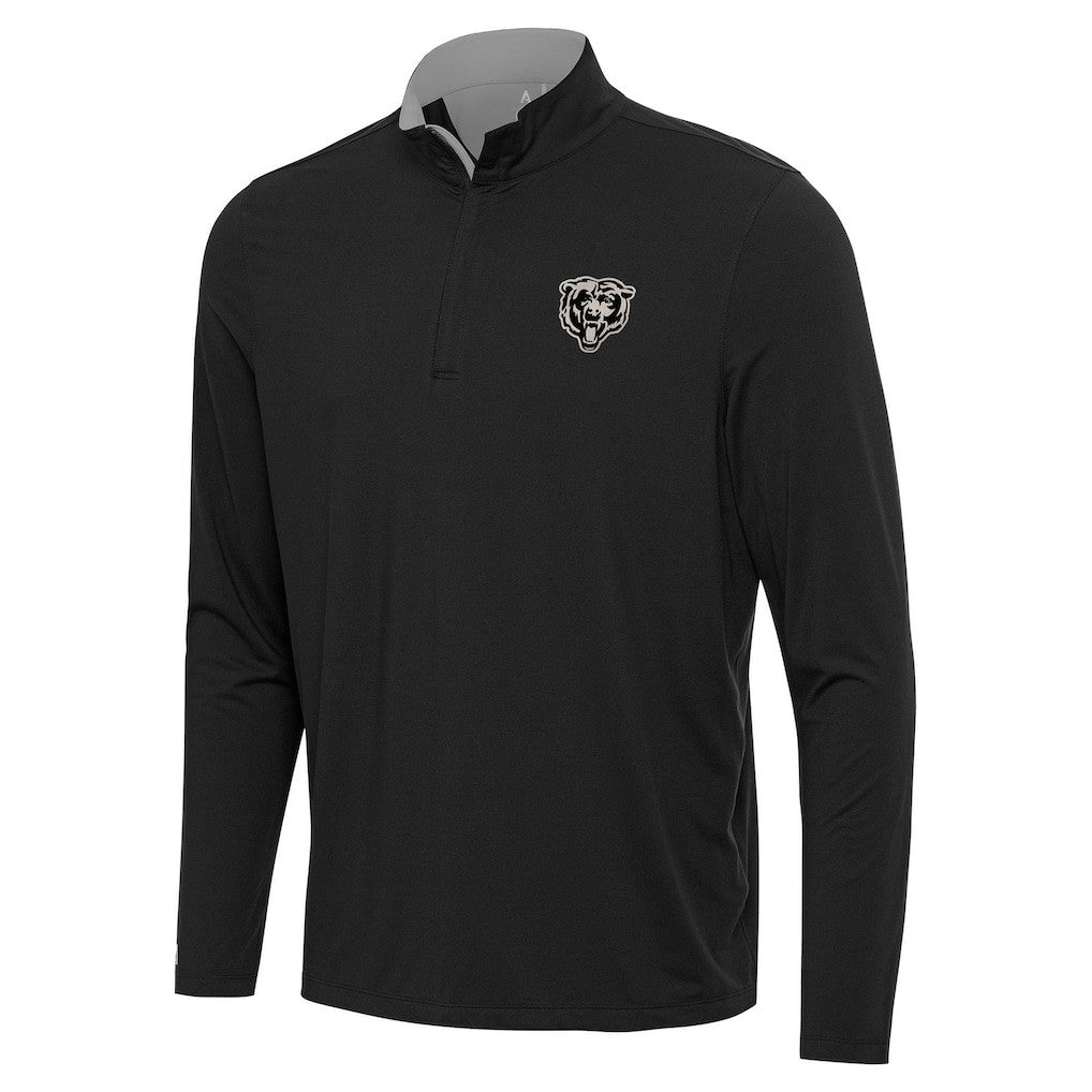 Chicago Bears Antigua Content Quarter-Zip Pullover Top Black