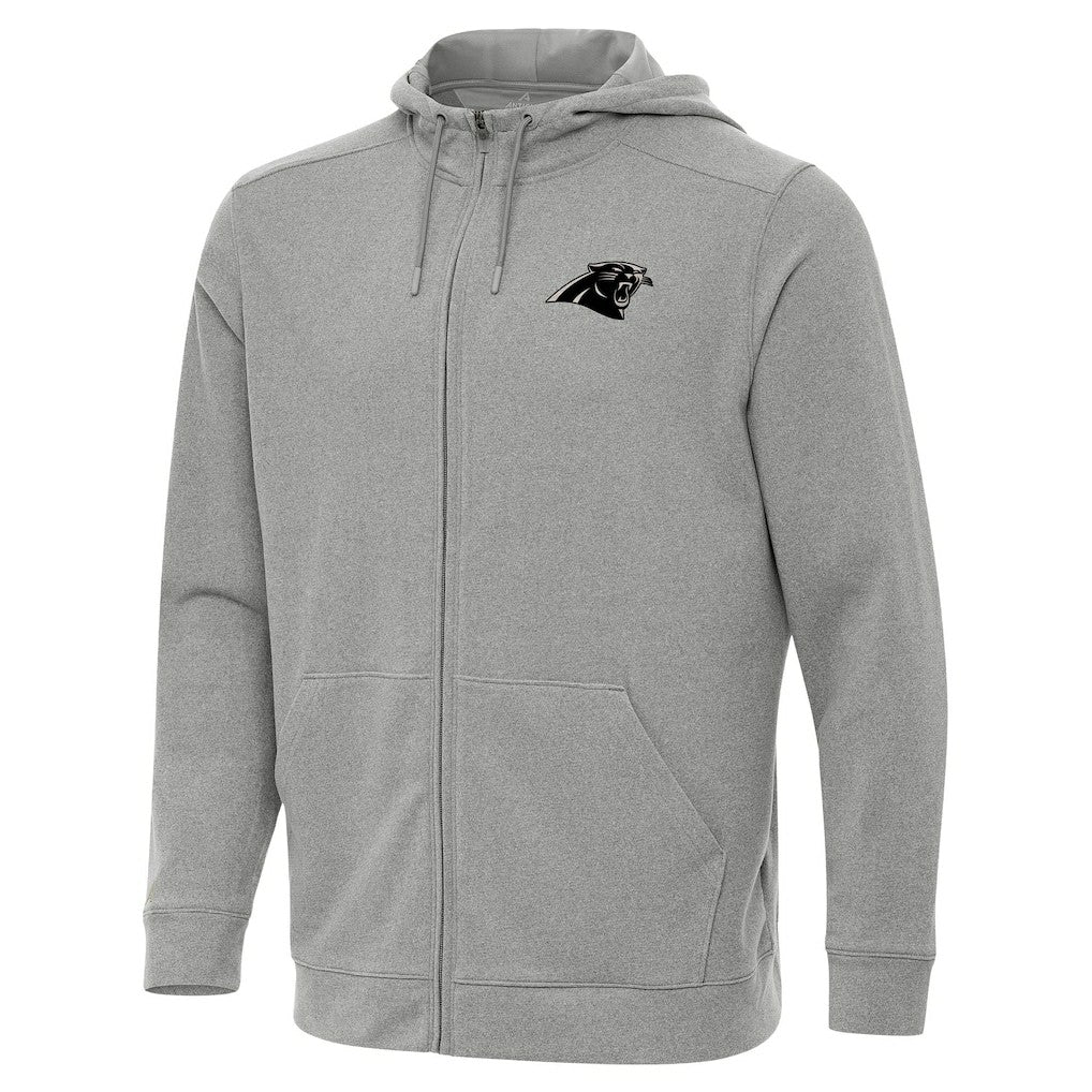 Carolina Panthers Antigua Effortless Full-Zip Hoodie Jacket Heather Gray