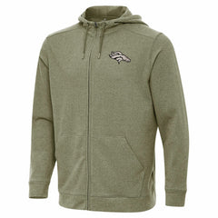 Denver Broncos Antigua Effortless Full-Zip Hoodie Jacket Olive