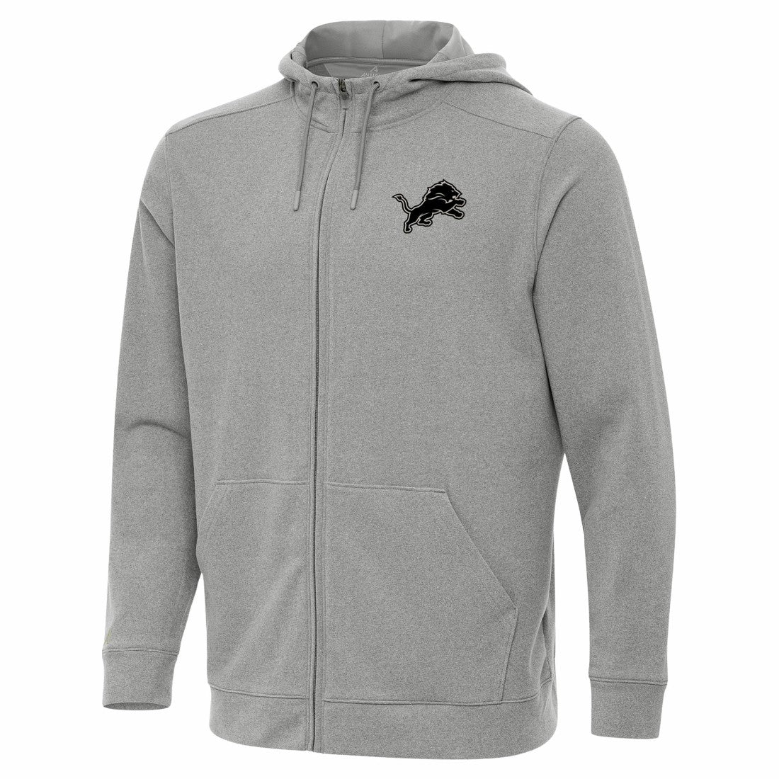 Detroit Lions Antigua Effortless Full-Zip Hoodie Jacket Heather Gray