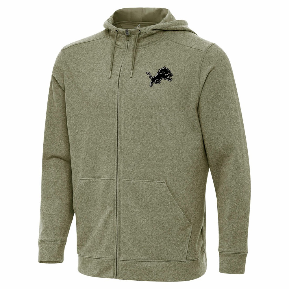 Detroit Lions Antigua Effortless Full-Zip Hoodie Jacket Olive