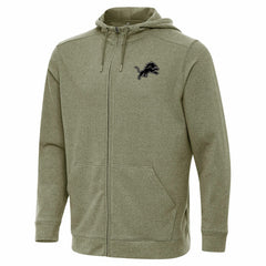 Detroit Lions Antigua Effortless Full-Zip Hoodie Jacket Olive