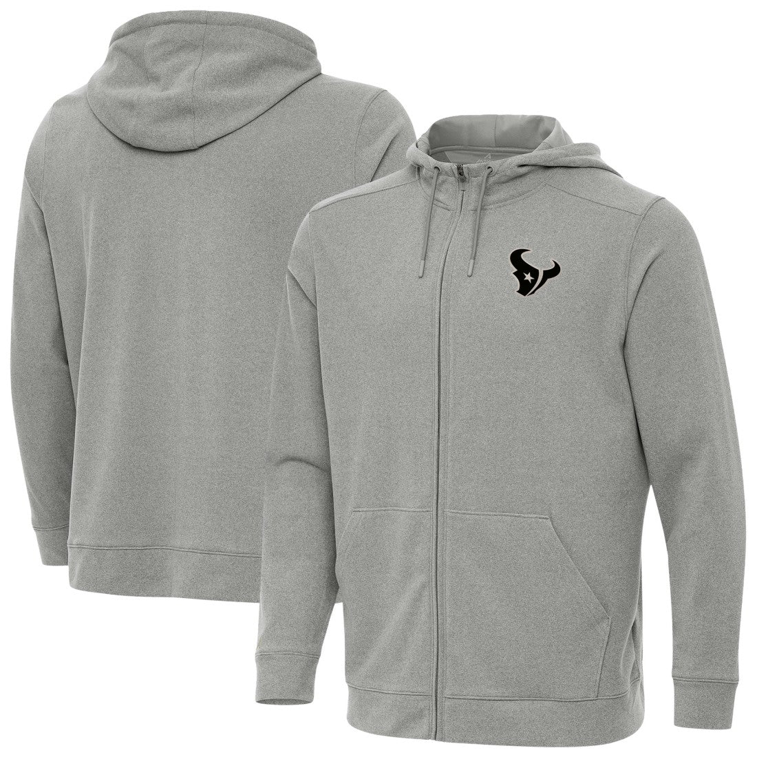 Houston Texans Antigua Effortless Full-Zip Hoodie Jacket Heather Gray