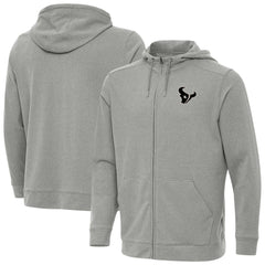 Houston Texans Antigua Effortless Full-Zip Hoodie Jacket Heather Gray