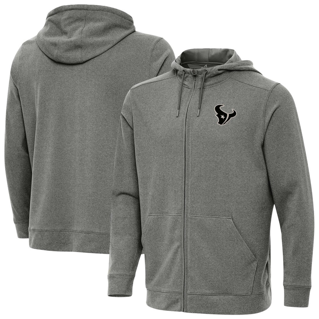 Houston Texans Antigua Effortless Full-Zip Hoodie Jacket Heather Black
