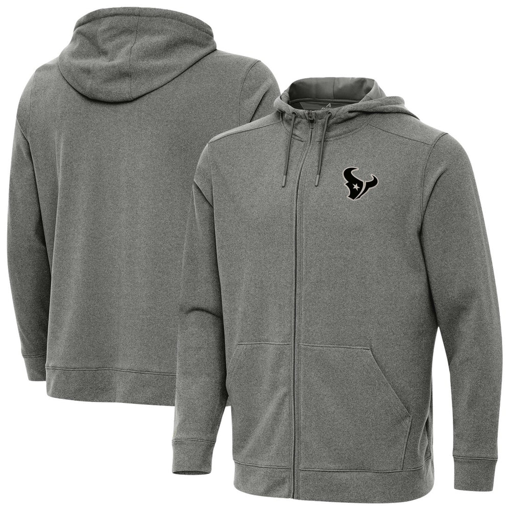 Houston Texans Antigua Effortless Full-Zip Hoodie Jacket Heather Black