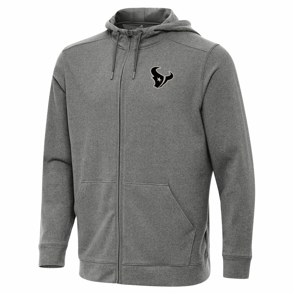 Houston Texans Antigua Effortless Full-Zip Hoodie Jacket Heather Black