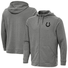 Indianapolis Colts Antigua Effortless Full-Zip Hoodie Jacket Heather Black