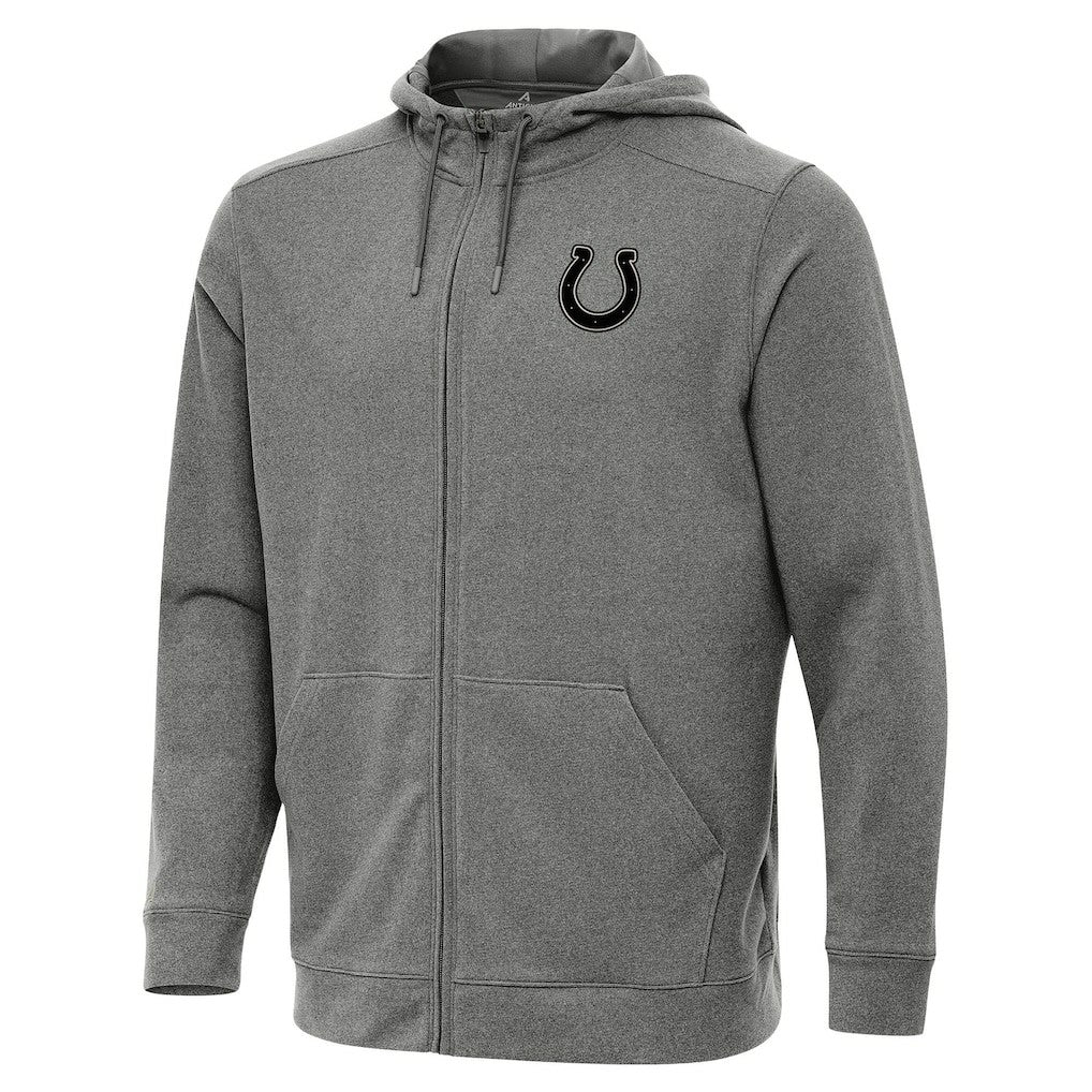 Indianapolis Colts Antigua Effortless Full-Zip Hoodie Jacket Heather Black