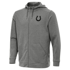 Indianapolis Colts Antigua Effortless Full-Zip Hoodie Jacket Heather Black