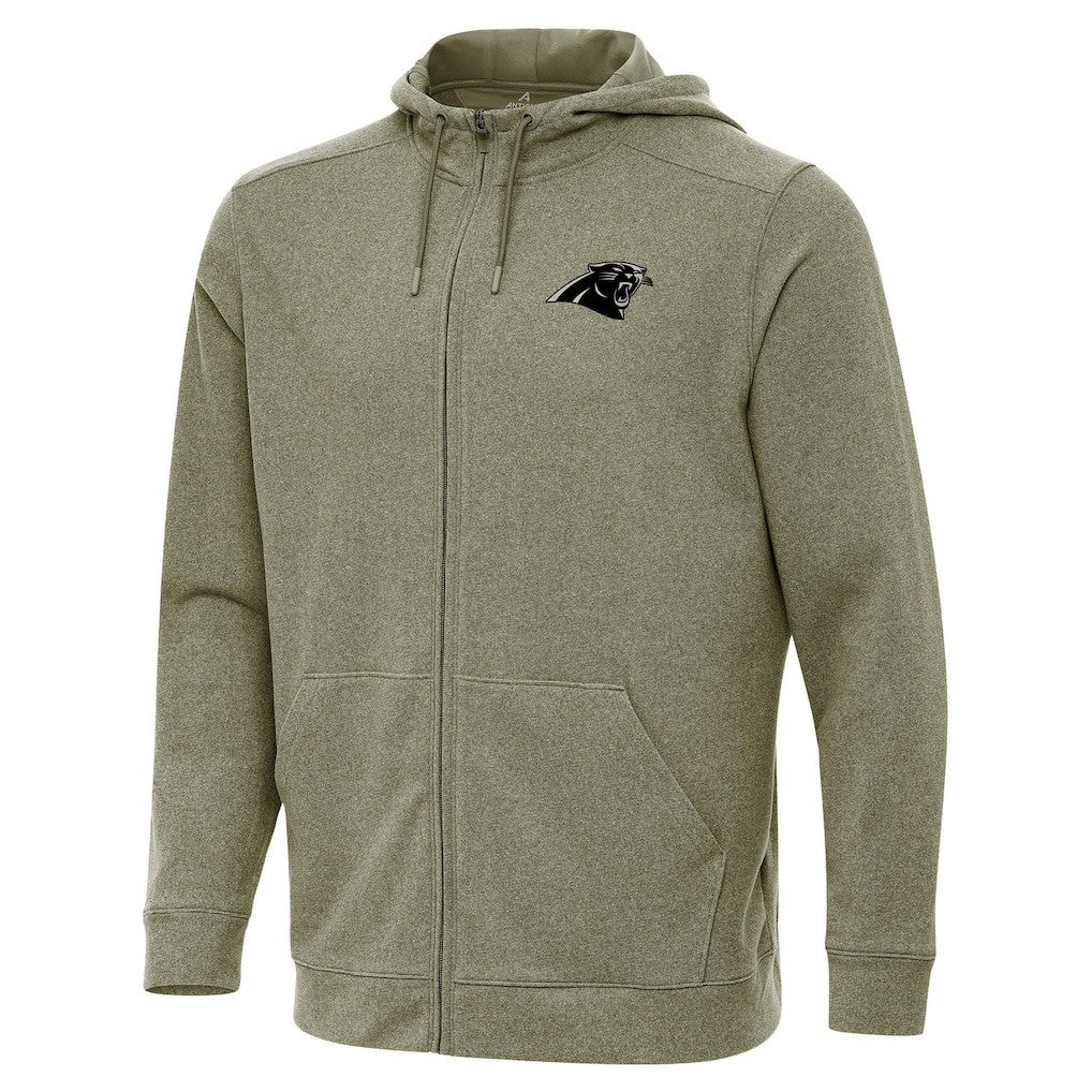 Carolina Panthers Antigua Effortless Full-Zip Hoodie Jacket Olive