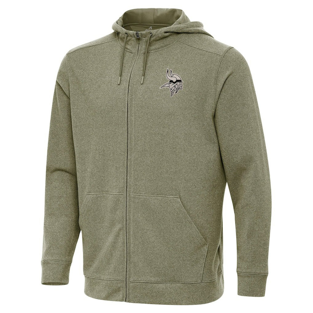 Minnesota Vikings Antigua Effortless Full-Zip Hoodie Jacket Olive