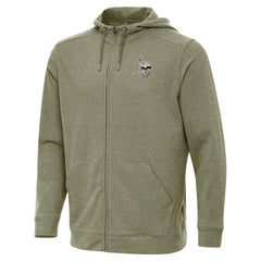 Minnesota Vikings Antigua Effortless Full-Zip Hoodie Jacket Olive