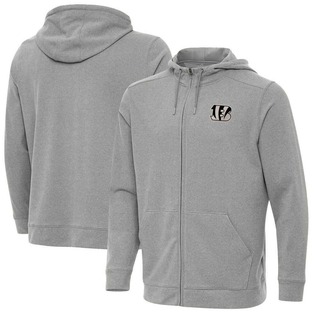 Cincinnati Bengals Antigua Effortless Full-Zip Hoodie Jacket Heather Gray