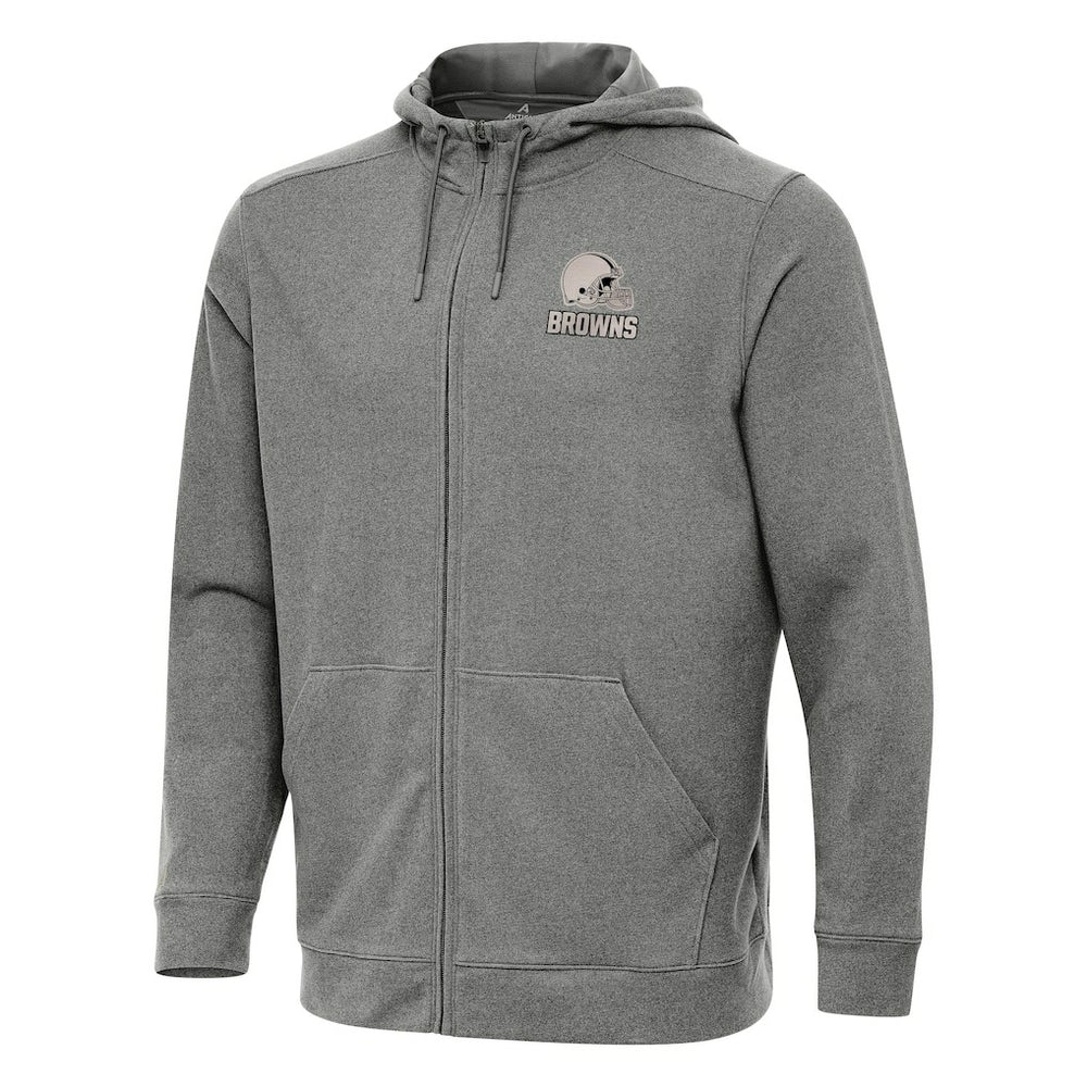 Cleveland Browns Antigua Effortless Full-Zip Hoodie Jacket Heather Black