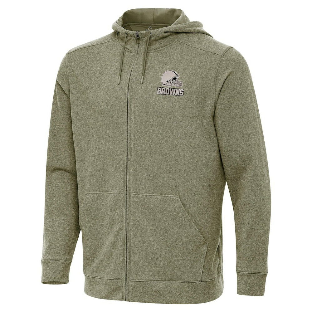 Cleveland Browns Antigua Effortless Full-Zip Hoodie Jacket Olive