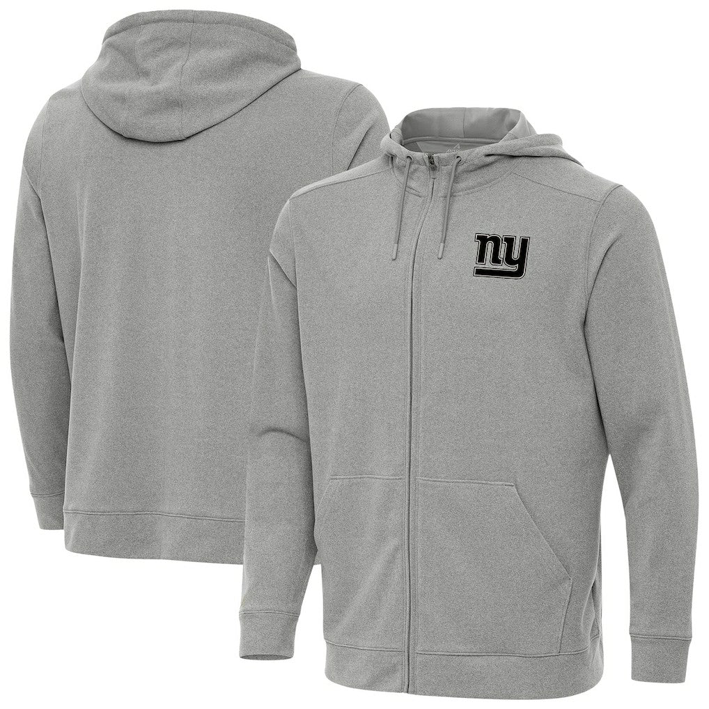 New York Giants Antigua Effortless Full-Zip Hoodie Jacket Heather Gray