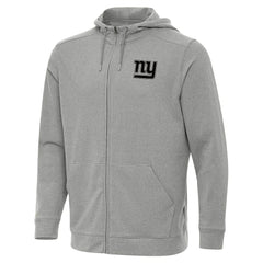 New York Giants Antigua Effortless Full-Zip Hoodie Jacket Heather Gray