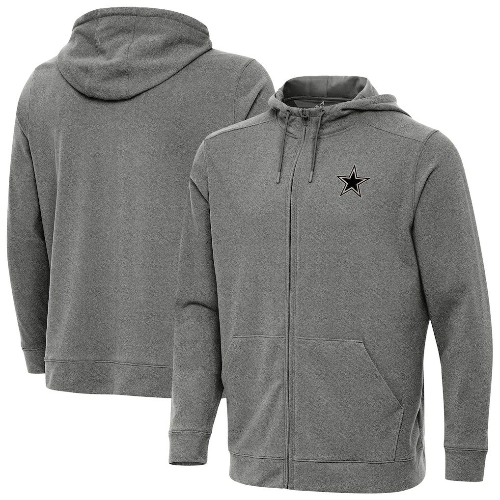 Dallas Cowboys Antigua Effortless Full-Zip Hoodie Jacket Heather Black