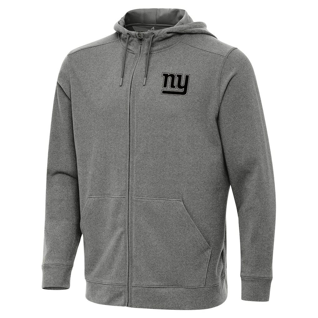 New York Giants Antigua Effortless Full-Zip Hoodie Jacket Heather Black