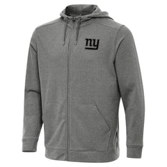 New York Giants Antigua Effortless Full-Zip Hoodie Jacket Heather Black