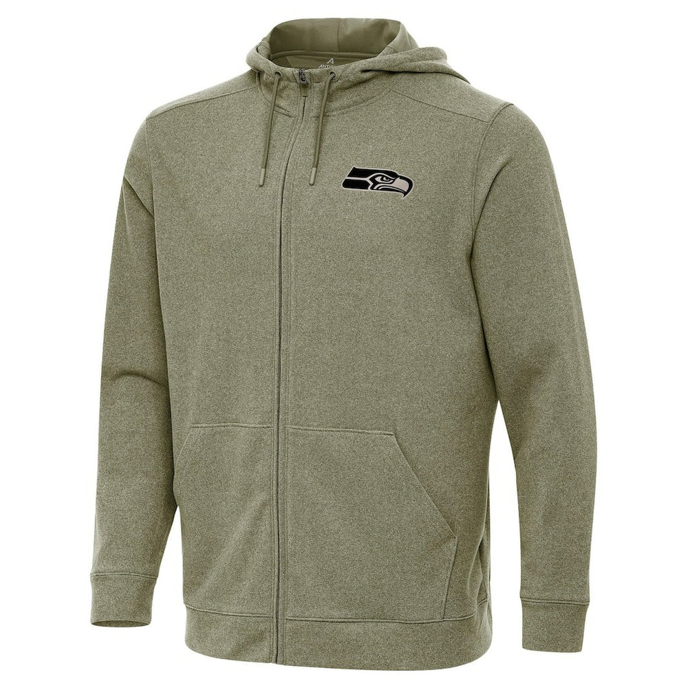 Seattle Seahawks Antigua Effortless Full-Zip Hoodie Jacket Olive