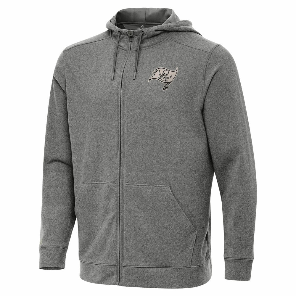 Tampa Bay Buccaneers Antigua Effortless Full-Zip Hoodie Jacket Heather Black