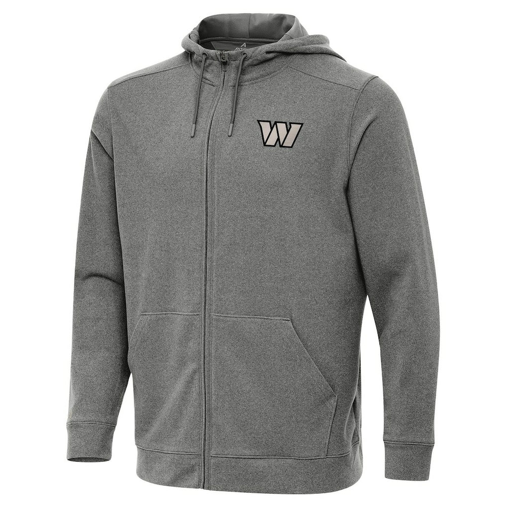 Washington Commanders Antigua Effortless Full-Zip Hoodie Jacket Heather Black