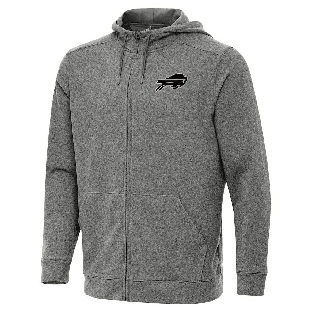Buffalo Bills Antigua Effortless Full-Zip Hoodie Jacket Heather Black
