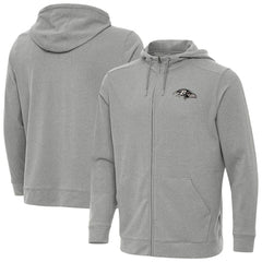 Baltimore Ravens Antigua Effortless Full-Zip Hoodie Jacket Heather Gray