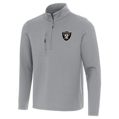 Las Vegas Raiders Antigua Insider Quarter-Zip Jacket Gray