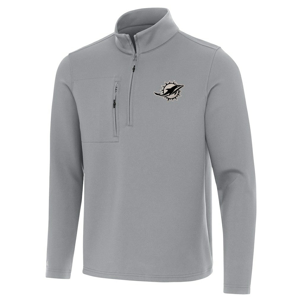 Miami Dolphins Antigua Insider Quarter-Zip Jacket Gray