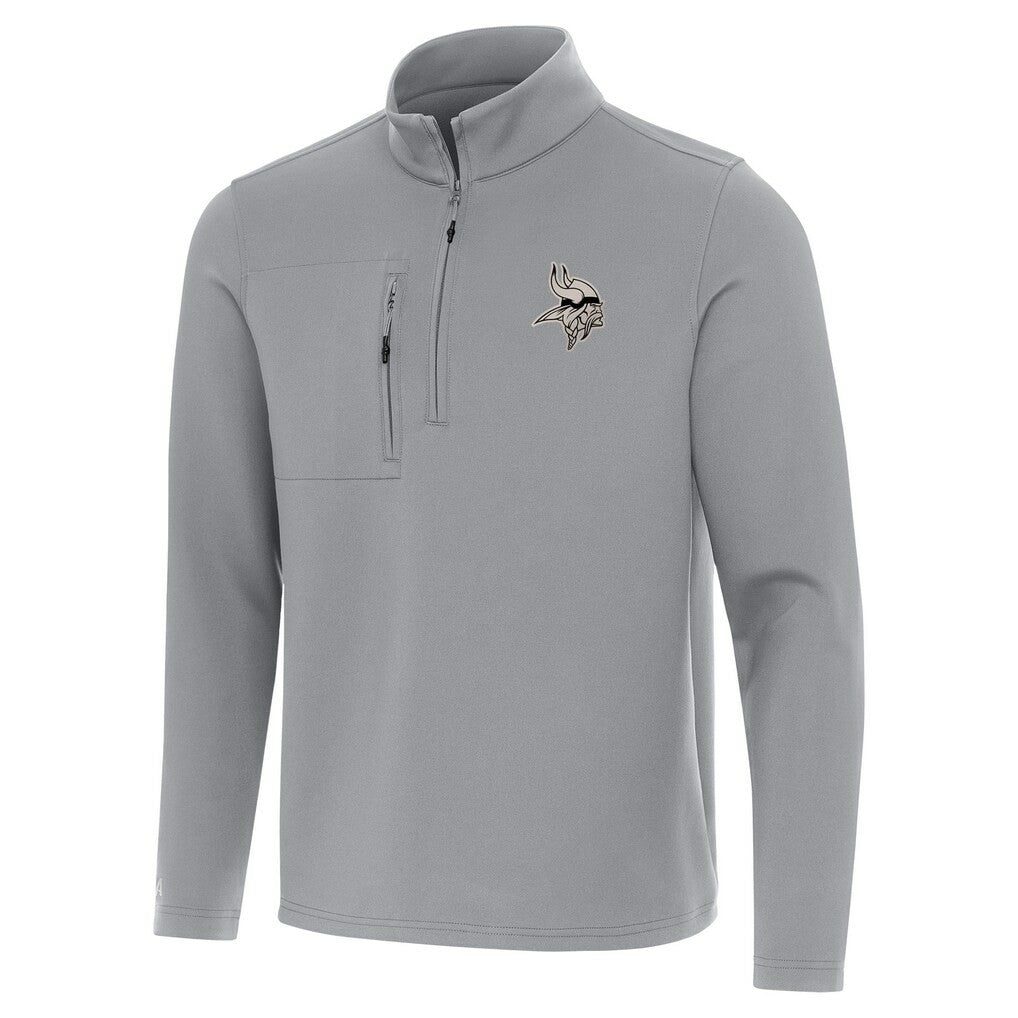 Minnesota Vikings Antigua Insider Quarter-Zip Jacket Gray