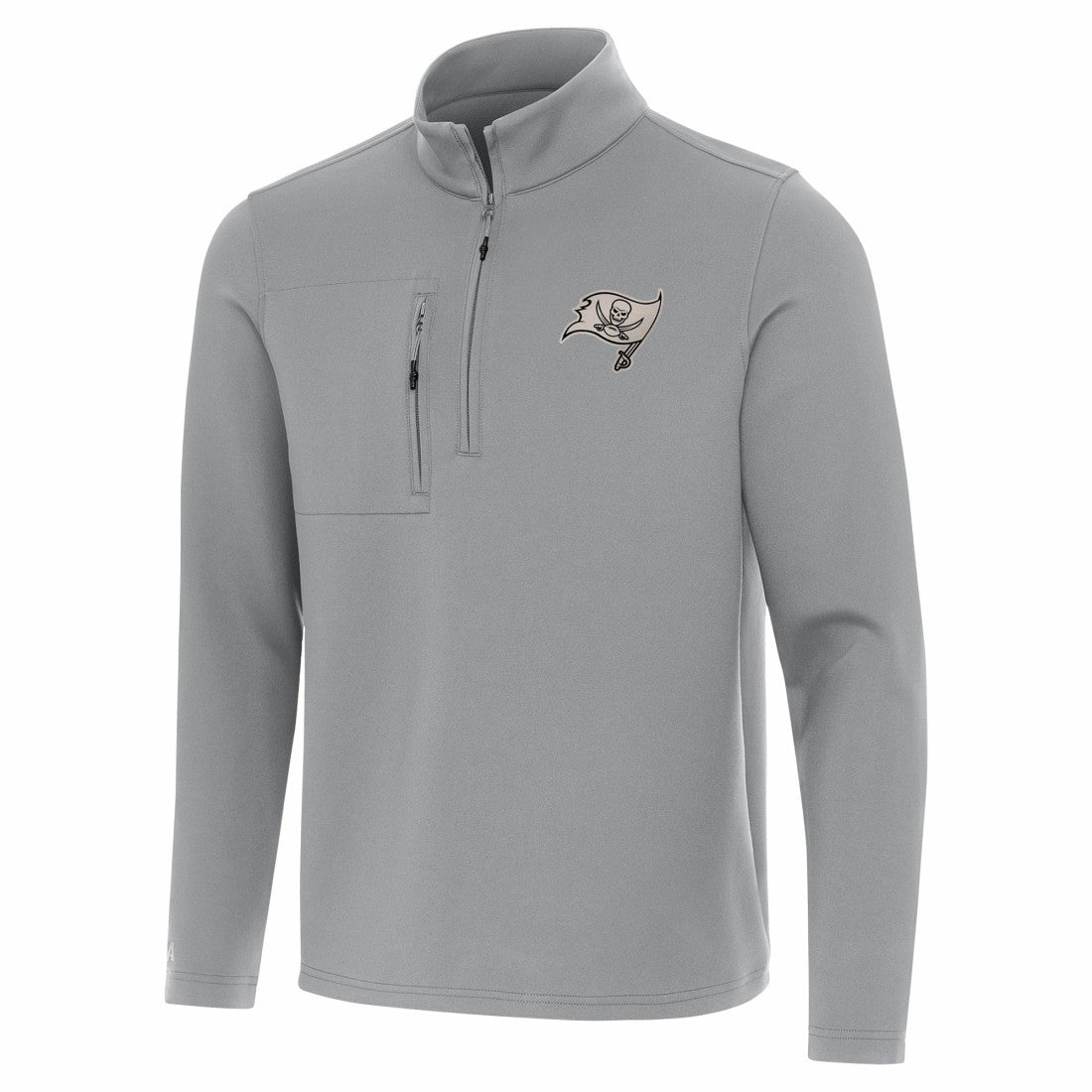 Tampa Bay Buccaneers Antigua Insider Quarter-Zip Jacket Gray