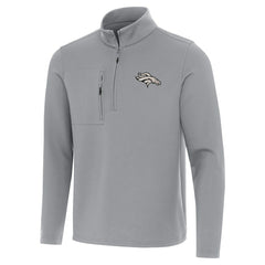 Denver Broncos Antigua Insider Quarter-Zip Jacket Gray
