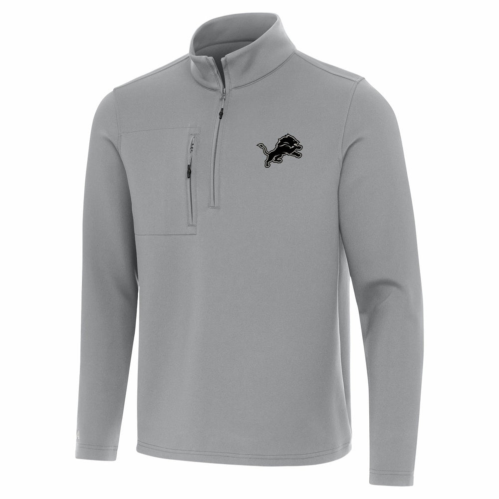 Detroit Lions Antigua Insider Quarter-Zip Jacket Gray