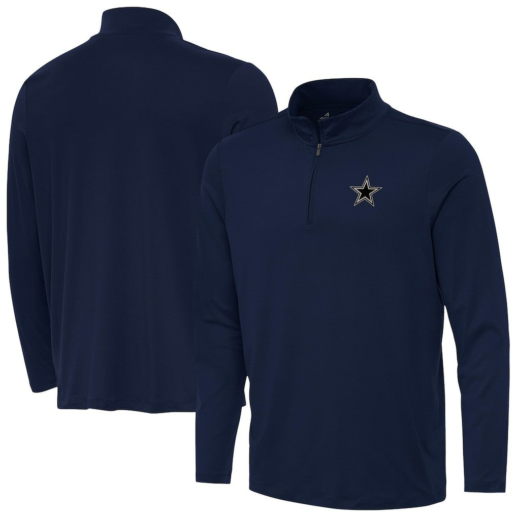Dallas Cowboys Antigua Reprocess Quarter-Zip Top Navy