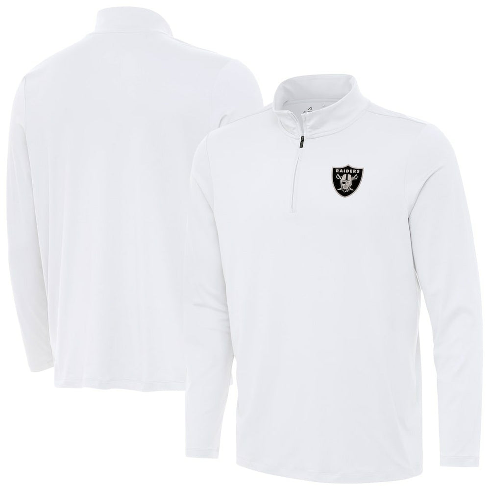 Las Vegas Raiders Antigua Reprocess Quarter-Zip Top White