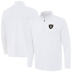 Las Vegas Raiders Antigua Reprocess Quarter-Zip Top White
