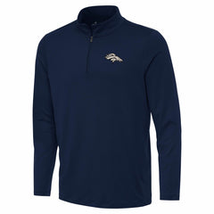 Denver Broncos Antigua Reprocess Quarter-Zip Top Navy