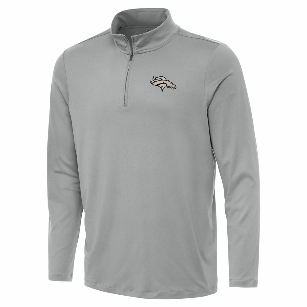 Denver Broncos Antigua Reprocess Quarter-Zip Top Gray