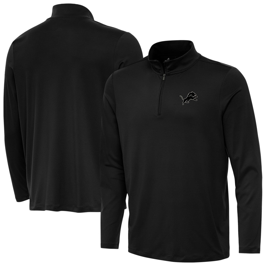 Detroit Lions Antigua Reprocess Quarter-Zip Top Black